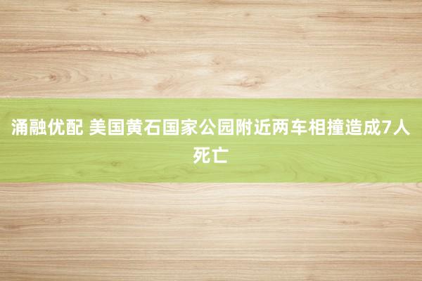 涌融优配 美国黄石国家公园附近两车相撞造成7人死亡